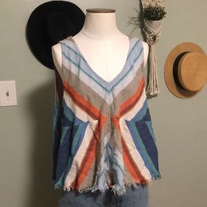 Striped Open Back Summer Tank Size L/XL